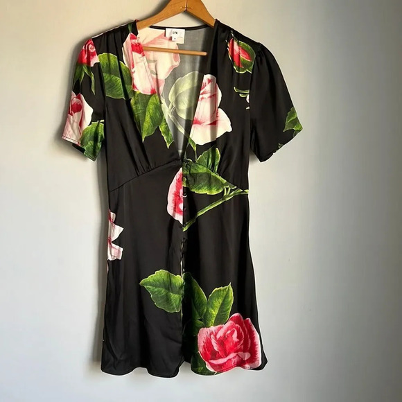 LPA  189 silk Dress in Black Rose - Picture 2 of 14